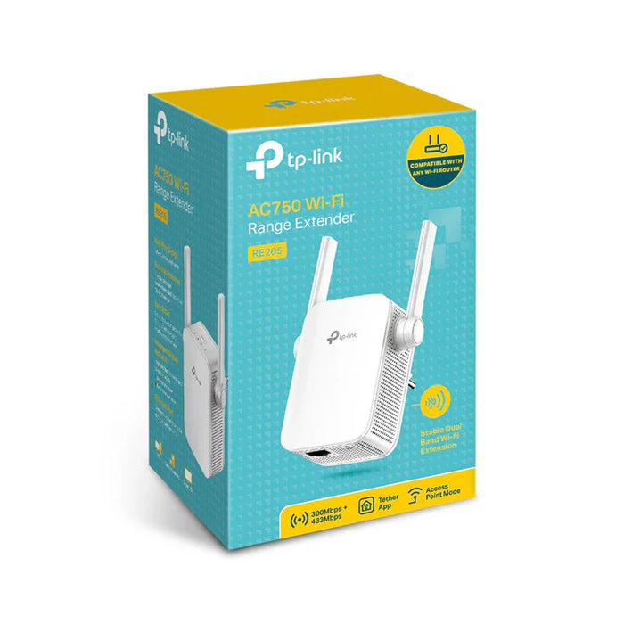 TP-Link RE205 Dual-Band AC750 Wi-Fi Range Extender 1 x LAN Support AP Mode RE205 790069421594 - LX2001 - Homewares, Outdoor, Phone Accessories, Cases, Speakers, Headphones + More -