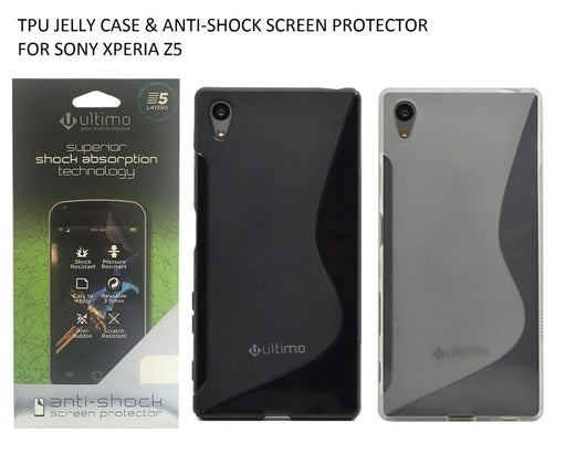 TPU JELLY CASE & ANTI-SHOCK SCREEN PROTECTOR FOR SONY XPERIA Z5 PROFILE PIC