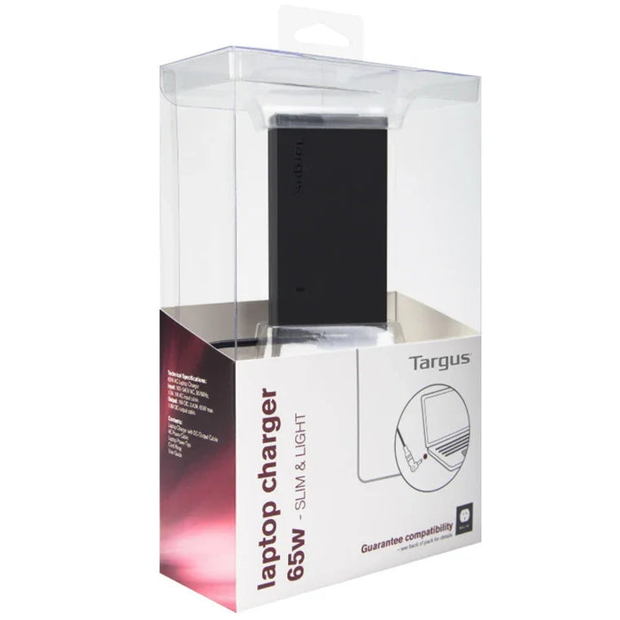 Targus Slim & Light Laptop Charger 65W with 7 Tips and Built-in Surge Protection - LX2001 - Homewares, Outdoor, Phone Accessories, Cases, Speakers, Headphones + More -