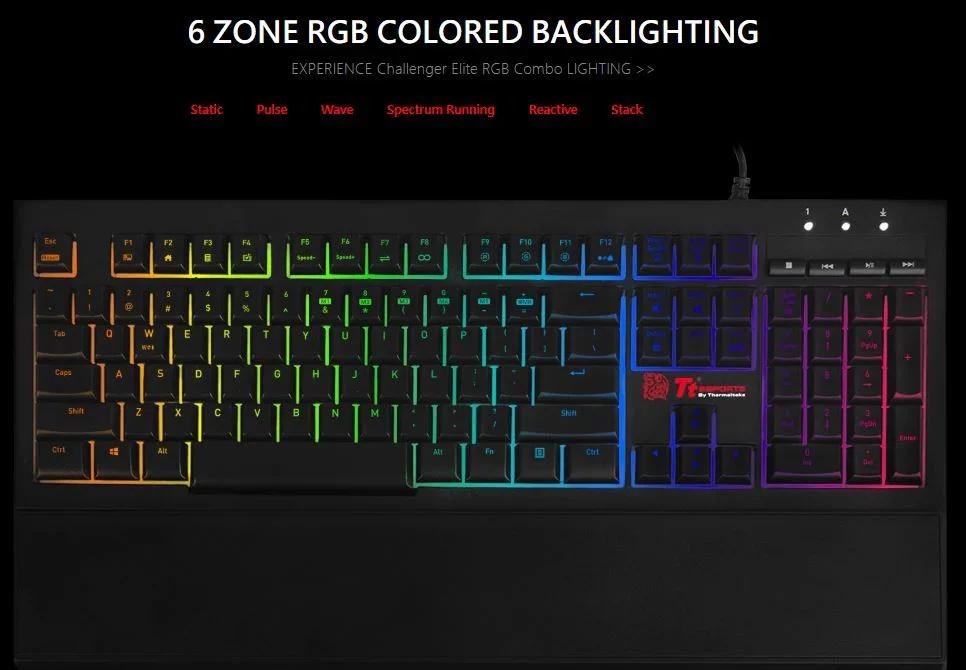 Tt eSPORTS Challenger Elite RGB Keyboard & Mouse Combo CM-CEL-WLXXMB-US 4713227520706 - LX2001 - Homewares, Outdoor, Phone Accessories, Cases, Speakers, Headphones + More -