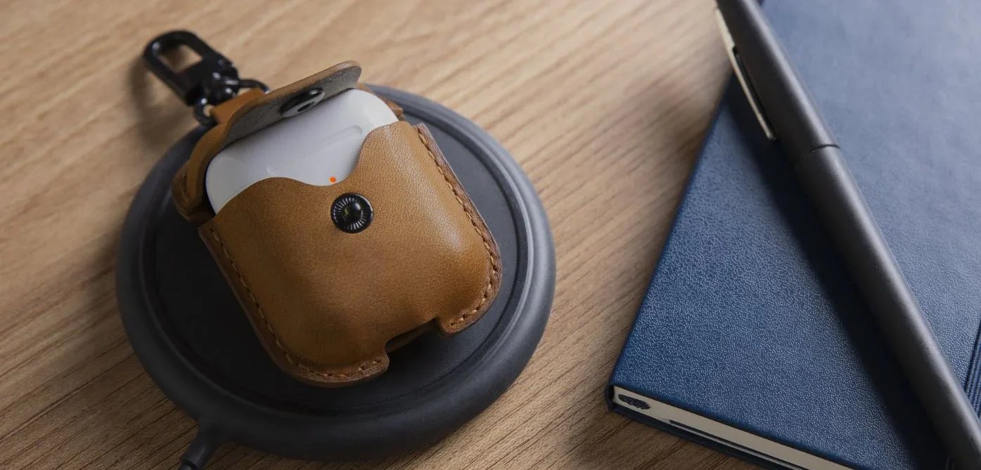 TwelveSouth Apple AirPods Leather AirSnap Case - Cognac 12-1803 - LX2001 - Homewares, Outdoor, Phone Accessories, Cases, Speakers, Headphones + More -