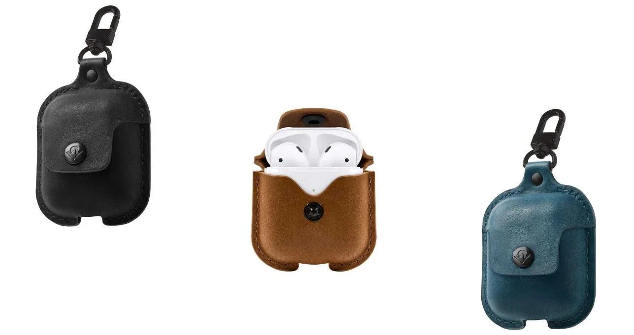 TwelveSouth Apple AirPods Leather AirSnap Case - Cognac 12-1803 - LX2001 - Homewares, Outdoor, Phone Accessories, Cases, Speakers, Headphones + More -