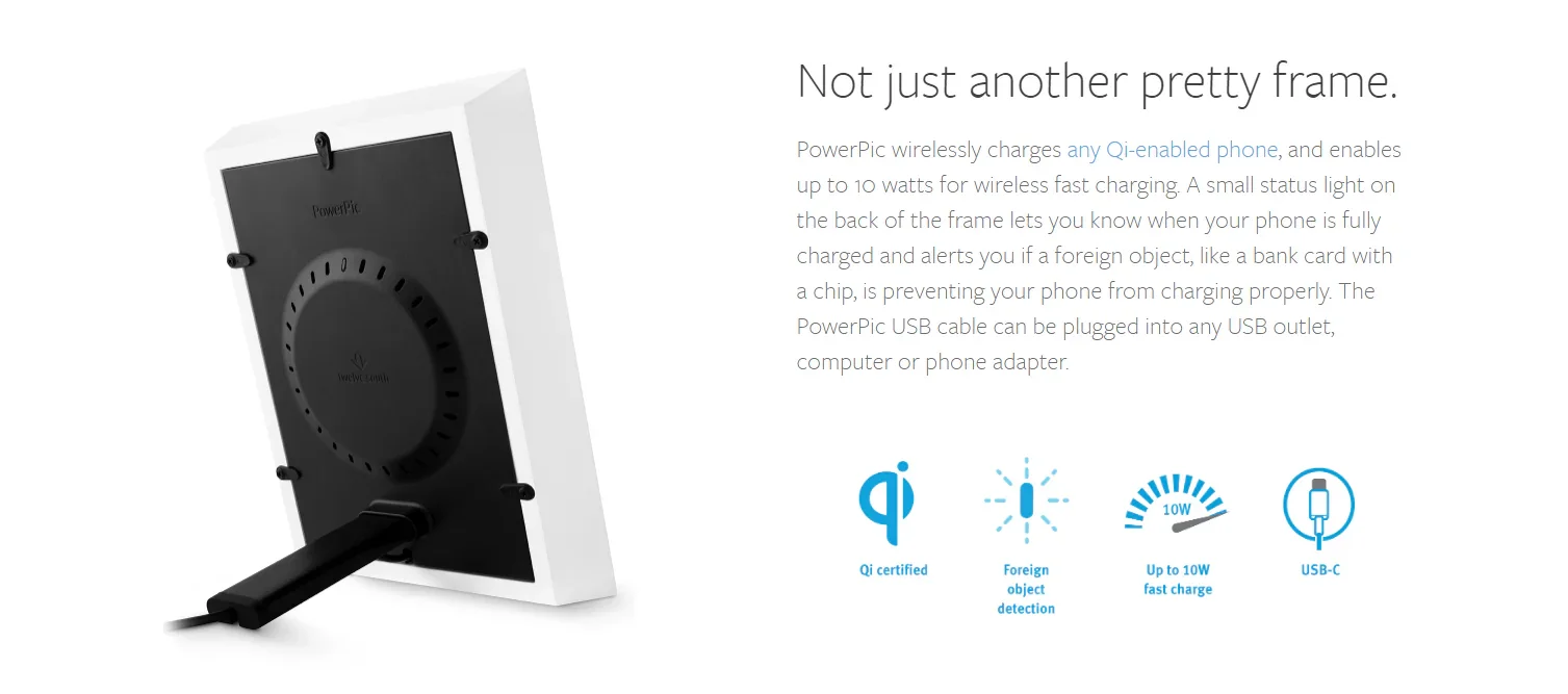 TwelveSouth Qi PowerPic Wireless Charger Stand - White 12-1810 811370022161 - LX2001 - Homewares, Outdoor, Phone Accessories, Cases, Speakers, Headphones + More -