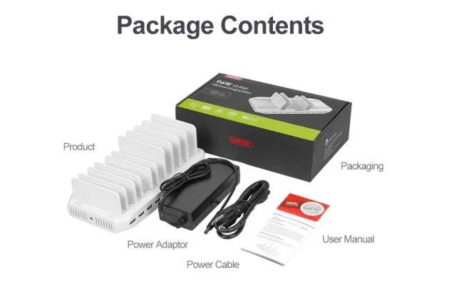 UNITEK 90W 10 Port USB Smart Rapid Charging Charger Hub - White Y-2190A - LX2001 - Homewares, Outdoor, Phone Accessories, Cases, Speakers, Headphones + More -