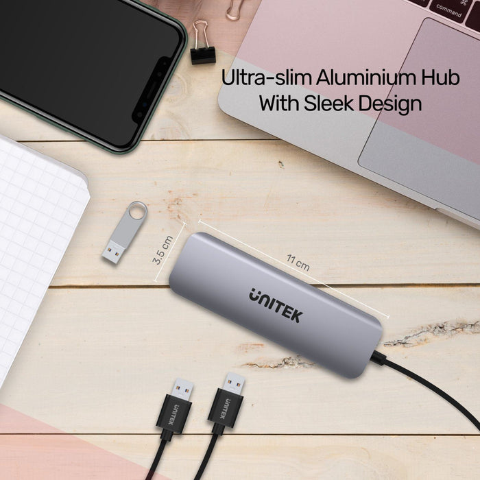 UNITEK 6-In-1 USB Multi-Port HDMI SDHC Card Reader USB-C Hub H1107D