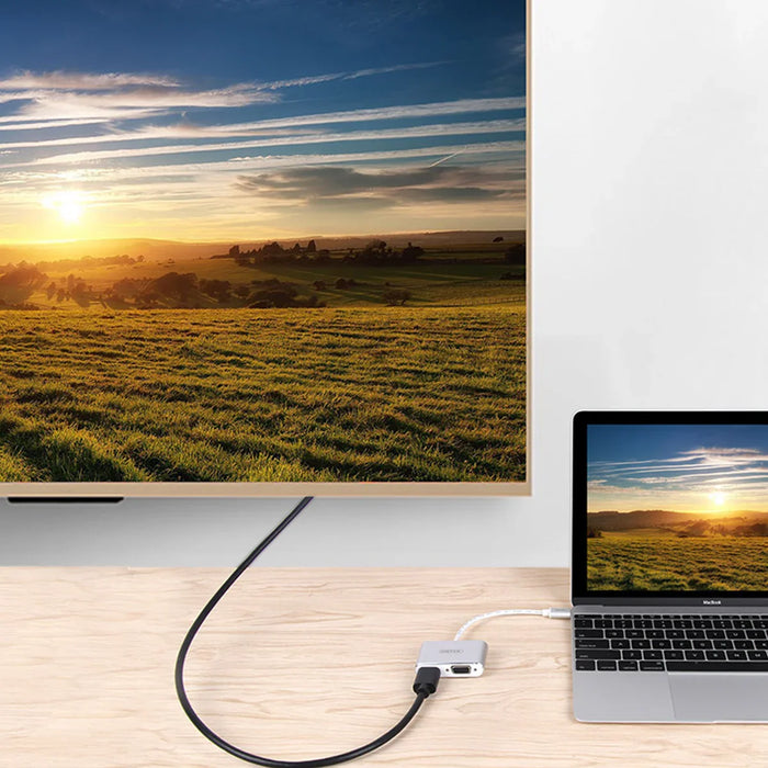 UNITEK USB 3.1 Type-C To HDMI & VGA Converter - Silver Y-V100 - LX2001 - Homewares, Outdoor, Phone Accessories, Cases, Speakers, Headphones + More -