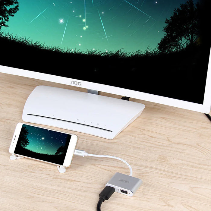 UNITEK USB 3.1 Type-C To HDMI & VGA Converter - Silver Y-V100 - LX2001 - Homewares, Outdoor, Phone Accessories, Cases, Speakers, Headphones + More -