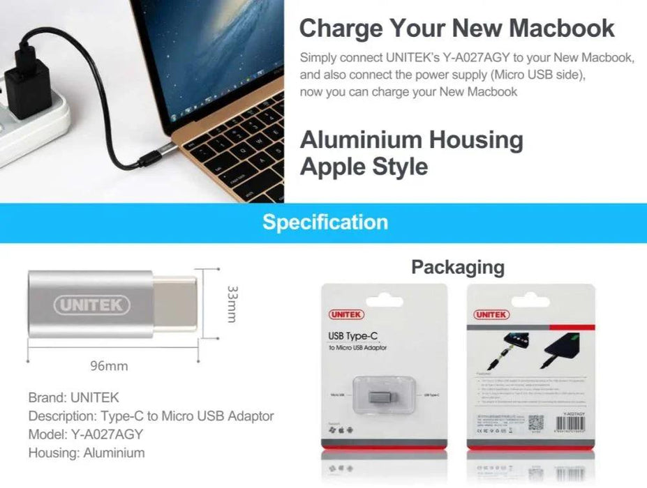 Tough Tested Micro USB Rugged Car Charger PCTT-MICRO + UNITEK Micro USB to USB-C Adapter Y-A027AGY - LX2001 - Homewares, Outdoor, Phone Accessories, Cases, Speakers, Headphones + More -