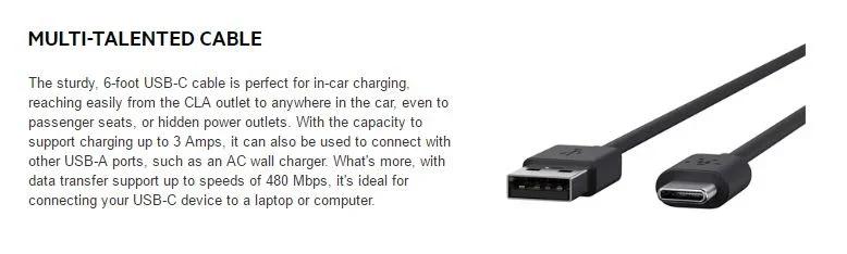 Belkin USB-C to USB-A USB Cable Car Charger F7U002BT06-BLK - LX2001 - Homewares, Outdoor, Phone Accessories, Cases, Speakers, Headphones + More -