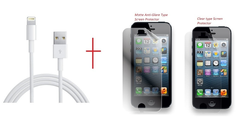 iPhone 5 5th USB PC Cable + Screen Protetcor