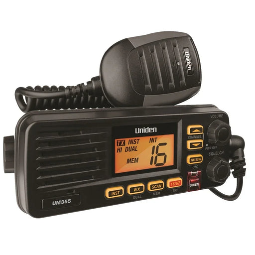 Uniden UM355 Splashproof VHF Marine Radio - Black - LX2001 - Homewares, Outdoor, Phone Accessories, Cases, Speakers, Headphones + More -
