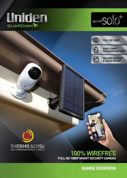 Uniden APPCAM SOLO+ Wifi Full HD Camera - IP65, Thermo Sense, Night Vision 3 Pcs - LX2001 - Homewares, Outdoor, Phone Accessories, Cases, Speakers, Headphones + More -