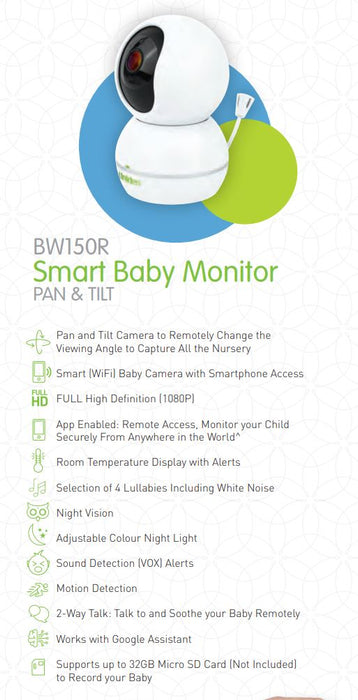 Uniden BW150R FULL HD Pan & Tilt Smart (WiFi) Baby Camera with Smartphone Access