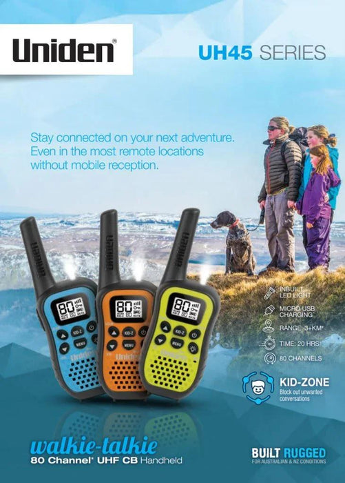 Uniden UH45 UH45-4 UHF CB Hand Held Radio Quad Colour Pack UH45-4 - LX2001 - Homewares, Outdoor, Phone Accessories, Cases, Speakers, Headphones + More -