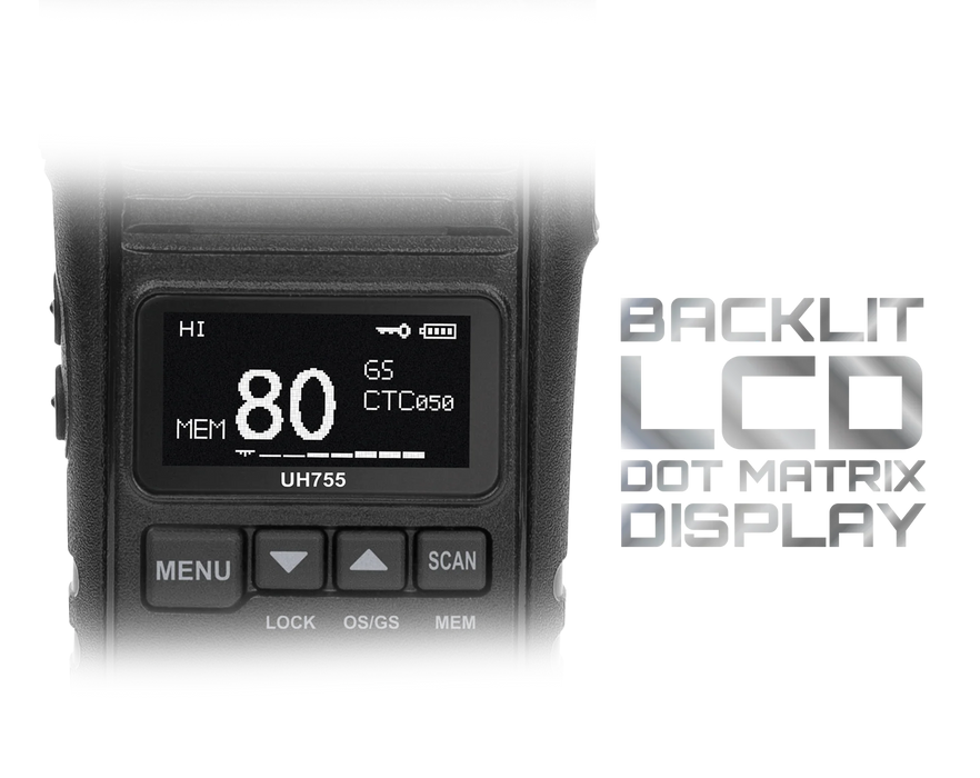 Uniden UH755-2DLX 5 Watt UHF CB Splash-Proof Handheld Radio - LX2001 - Homewares, Outdoor, Phone Accessories, Cases, Speakers, Headphones + More -