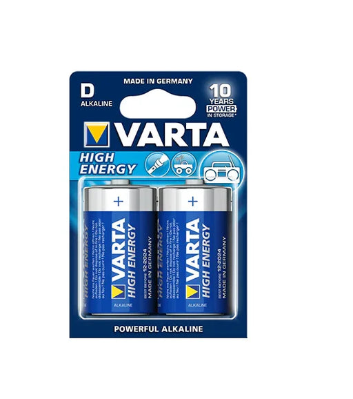 Varta D Size ALKALINE BATTERY PACK VA-LR20-HE-BP2 - LX2001 - Homewares, Outdoor, Phone Accessories, Cases, Speakers, Headphones + More -
