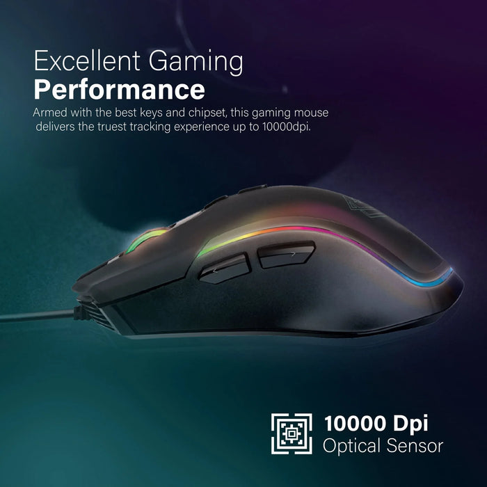 Vertux Gaming Highly Sensitive Gaming Wired Mouse w/ 7 Programmable Buttons ASSAULTER.BLK - LX2001 - Homewares, Outdoor, Phone Accessories, Cases, Speakers, Headphones + More -