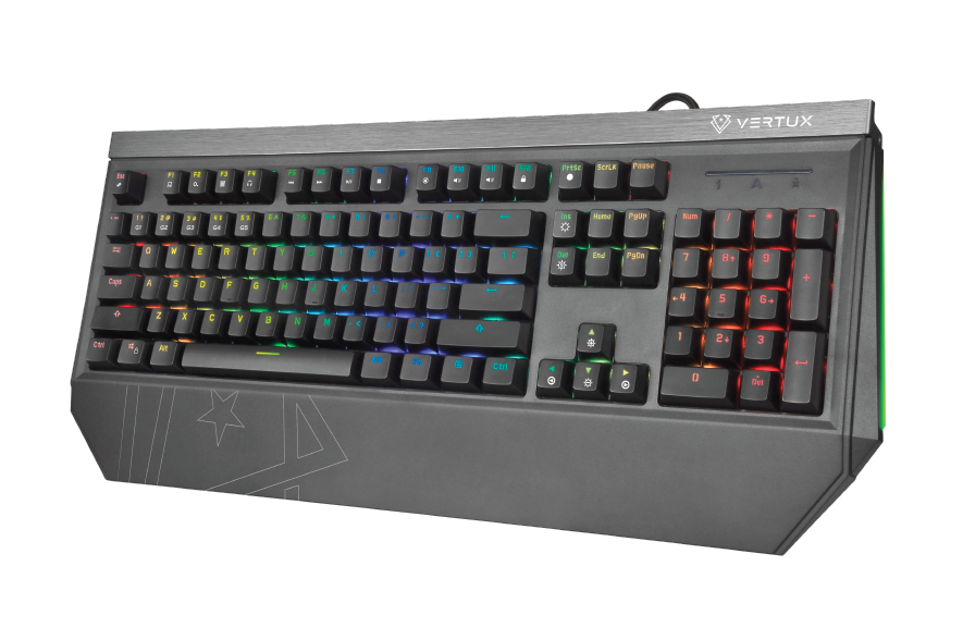 Vertux Precision Pro Mechanical Gaming Keyboard w/ RGB Backlight TANTALUM