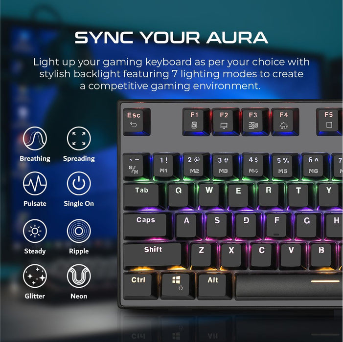 Vertux Tactical Mechanical Gaming Keyboard w/ RGB LED Backlight TACTICAL