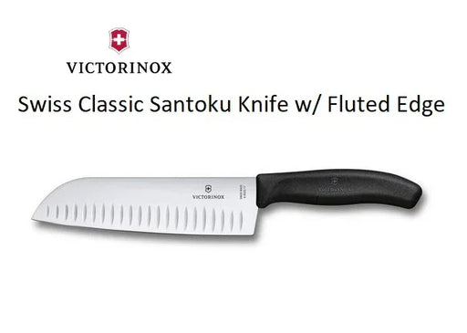 Victorinox Swiss Classic Santoku Knife w/ Fluted Edge - Black 6.8523.17 - LX2001 - Homewares, Outdoor, Phone Accessories, Cases, Speakers, Headphones + More -