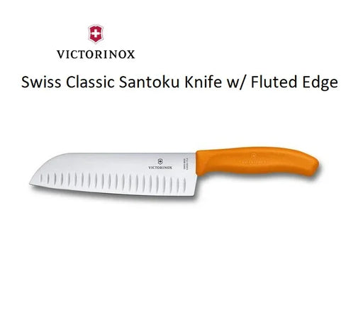 Victorinox Swiss Classic Santoku Knife w/ Fluted Edge - Orange 6.8526.17O - LX2001 - Homewares, Outdoor, Phone Accessories, Cases, Speakers, Headphones + More -