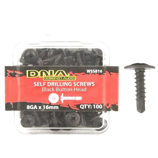 DNA SCREW BUTTON HEAD SELF DRILLING BLACK 8G 16MM (100 PACK) - LX2001 - Homewares, Outdoor, Phone Accessories, Cases, Speakers, Headphones + More -