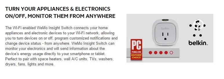 WeMo Insight Switch F7C029AU - LX2001 - Homewares, Outdoor, Phone Accessories, Cases, Speakers, Headphones + More -