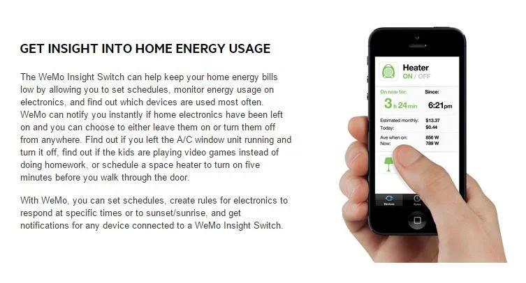 WeMo Insight Switch F7C029AU - LX2001 - Homewares, Outdoor, Phone Accessories, Cases, Speakers, Headphones + More -