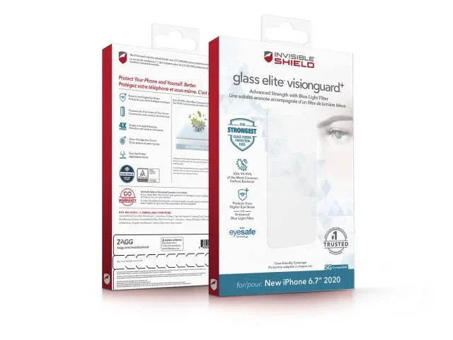 Zagg Apple iPhone 12 Pro Max 6.7" Elite VisionGuard Glass Screen Protector 200106720 840056131804 - LX2001 - Homewares, Outdoor, Phone Accessories, Cases, Speakers, Headphones + More -