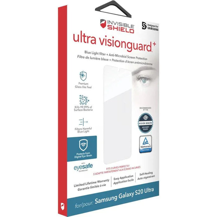 Zagg Samsung Galaxy S20 Ultra 6.9" InvisibleShield VisionGuard Screen Protector 200204863 840056115224 - LX2001 - Homewares, Outdoor, Phone Accessories, Cases, Speakers, Headphones + More -