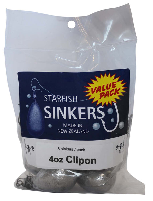 Starfish Clipon Sinker Value Pack 4oz (8 per pack)