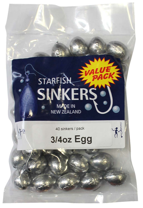 Starfish Egg Sinker Value Pack 3/4oz (40 per pack)