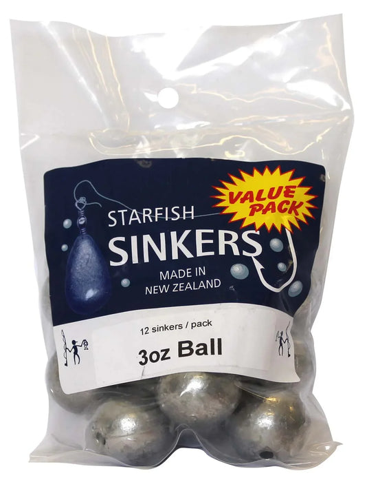 Starfish Ball Sinker Value Pack 3oz (12 per pack) - LX2001 - Homewares, Outdoor, Phone Accessories, Cases, Speakers, Headphones + More -