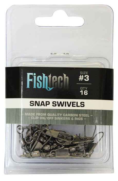 Fishtech #3 Snap Swivels (16 per pack)