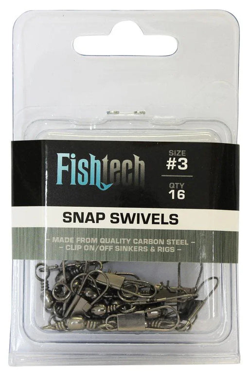 Fishtech #3 Snap Swivels (16 per pack) - LX2001 - Homewares, Outdoor, Phone Accessories, Cases, Speakers, Headphones + More -