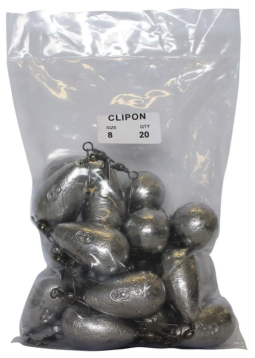 Clipon Sinker Bulk Pack 8oz (20 per pack) - LX2001 - Homewares, Outdoor, Phone Accessories, Cases, Speakers, Headphones + More -