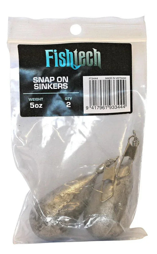 Fishtech Snap On Sinker 5oz (2 per pack) - LX2001 - Homewares, Outdoor, Phone Accessories, Cases, Speakers, Headphones + More -