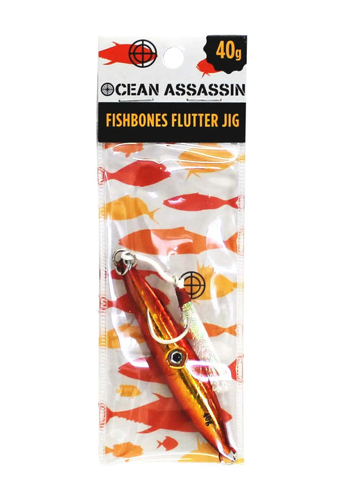 Ocean Assassin Fishbones Flutter Jig - Orange 40g - LX2001 - Homewares, Outdoor, Phone Accessories, Cases, Speakers, Headphones + More -