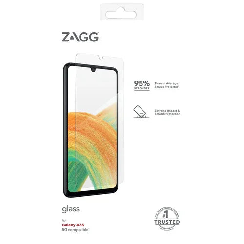 ZAGG Samsung A33 Glass+ Glass Screen Protector Clear - LX2001 - Homewares, Outdoor, Phone Accessories, Cases, Speakers, Headphones + More -