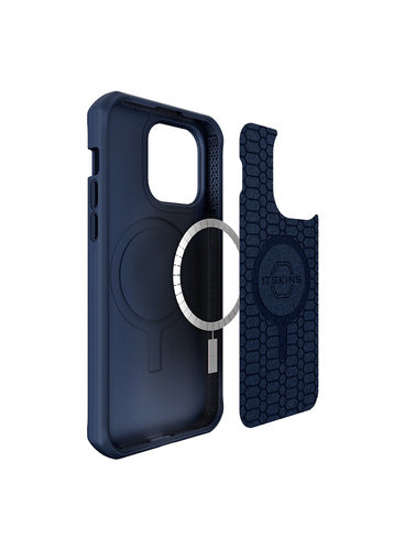 ITSKINS iPhone 14 Pro MagSafe Case Ballistic Dark Blue