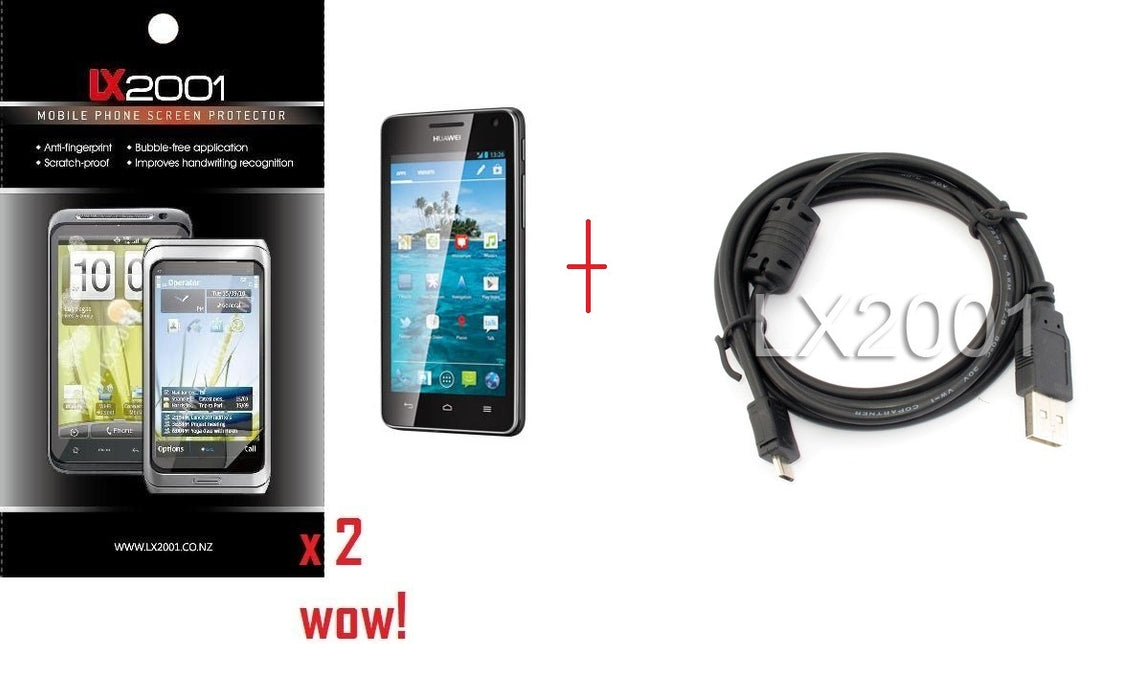 Huawei Ascend G600 Screen Protector + USB PC Cable
