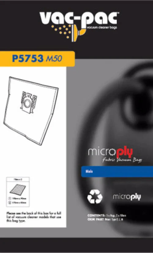 M50 MICROPLY VACUUM CLEANER BAG P5753 - LX2001 - Homewares, Outdoor, Phone Accessories, Cases, Speakers, Headphones + More -