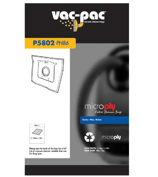 PH86 MICROPLY VACUUM CLEANER BAG P5802 - LX2001 - Homewares, Outdoor, Phone Accessories, Cases, Speakers, Headphones + More -