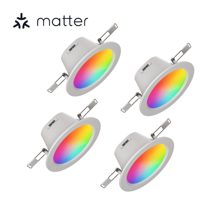Nanoleaf Essentials Colour Smart LED Downlights (Matter Compatible) 4 Pack