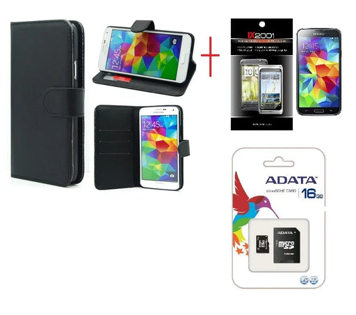 Samsung Galaxy S5 Wallet Leather Case 16GB MicroSD - LX2001 - Homewares, Outdoor, Phone Accessories, Cases, Speakers, Headphones + More -