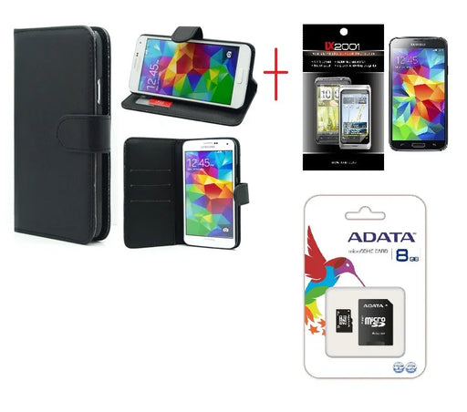 Samsung Galaxy S5 Wallet Leather Case 8GB MicroSD - LX2001 - Homewares, Outdoor, Phone Accessories, Cases, Speakers, Headphones + More -
