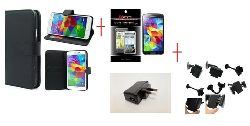 Samsung Galaxy S5 Leather Case Wall Charger Holder - LX2001 - Homewares, Outdoor, Phone Accessories, Cases, Speakers, Headphones + More -