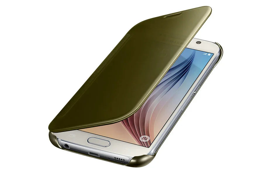 Samsung Galaxy S6 ClearView Cover Case GOLD EF-ZG920BFEGWW - LX2001 - Homewares, Outdoor, Phone Accessories, Cases, Speakers, Headphones + More -