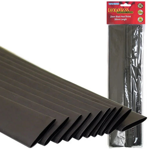 DNA HEATSHRINK 25MM BLACK (10 PACK) - LX2001 - Homewares, Outdoor, Phone Accessories, Cases, Speakers, Headphones + More -