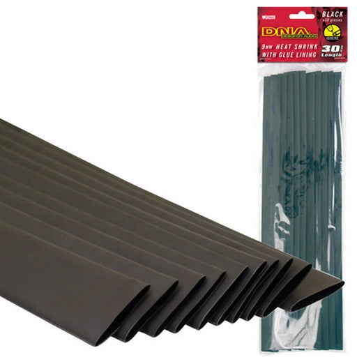 DNA HEATSHRINK 9MM GLUE LINED BLACK (10 PACK) - LX2001 - Homewares, Outdoor, Phone Accessories, Cases, Speakers, Headphones + More -